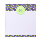 Bloc-note Motif géométrique moderne, tons vert & violet (Devant)