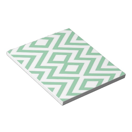 Bloc-note motif géométrique vert pastel (Incliné)