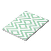 Bloc-note motif géométrique vert pastel (Tourné)