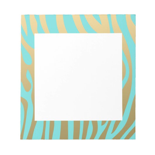 Bloc-note Motif Gold et Blue Zebra (Devant)