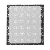 Bloc-note Motif graphique crâne blanc et os croisés (Devant)