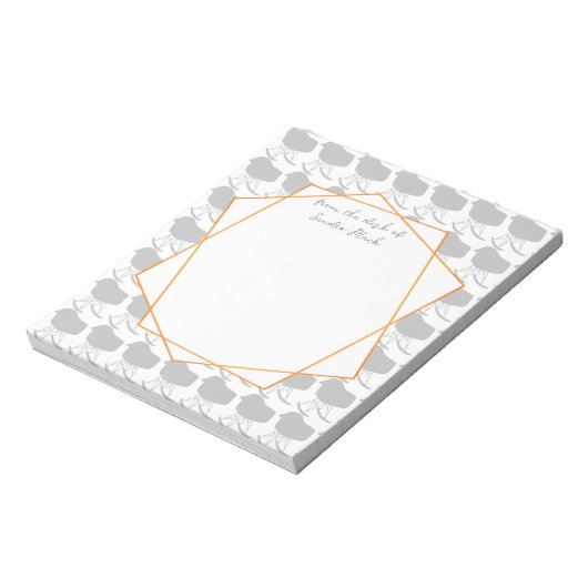 Bloc-note Motif gris du milieu du siècle Silhouette (Tourné)