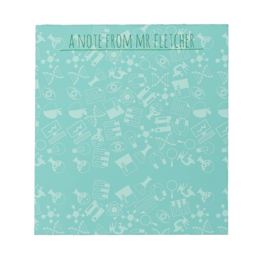 Bloc-note Motif Icônes scientifiques personnalisées (Devant)