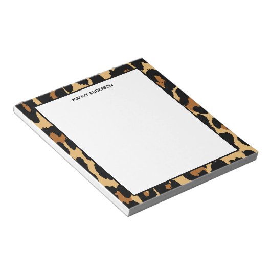 Bloc-note Motif imprimé animal monogramme léopard guépard (Incliné)