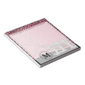 Bloc-note Motif léopard rose avec chats amusants (Incliné)