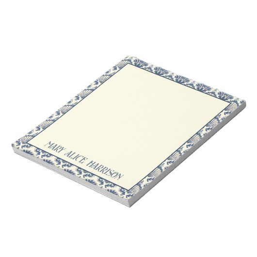 Bloc-note Motif marine bleu et crème (Tourné)