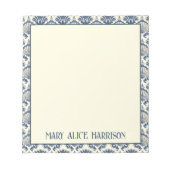 Bloc-note Motif marine bleu et crème (Devant)