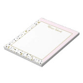 Bloc-note Motif moderne en marbre rose rose or Terrazzo (Tourné)