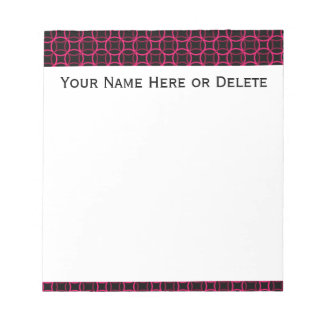 Bloc-note Motif moderne rose et noir