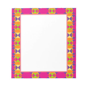 Bloc-note Motif multicolore abstrait Carrés Triangles