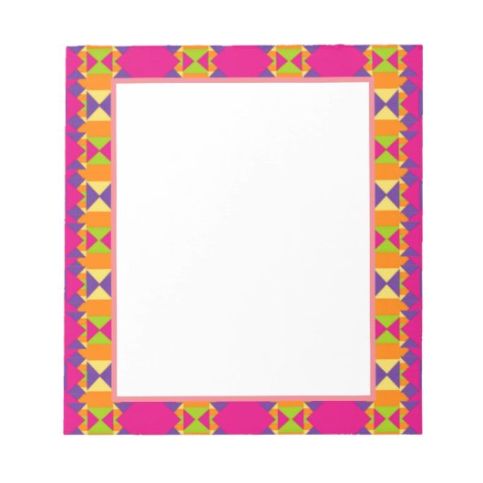 Bloc-note Motif multicolore abstrait Carrés Triangles (Devant)