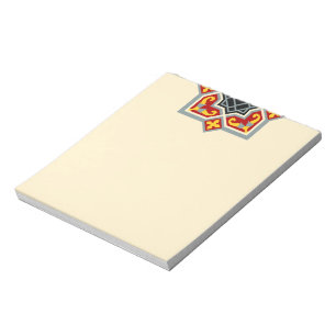 Bloc-note Motif octogonal rouge de Barcelone sur jaune