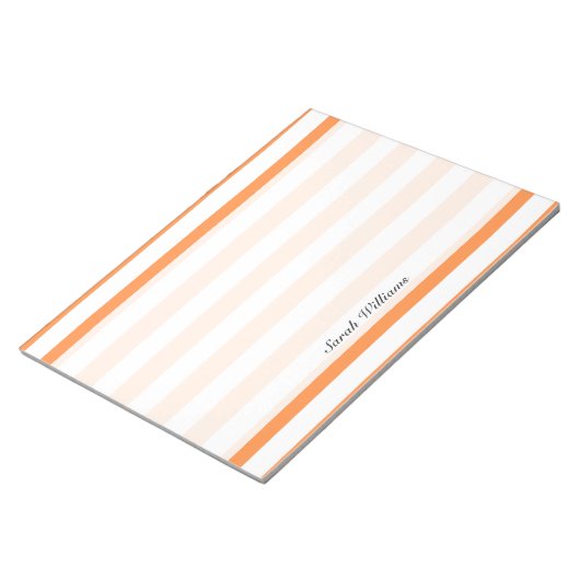 Bloc-note Motif orange et blanc de rayure (Incliné)