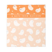 Bloc-note Motif Orange Ghost Doodle (Devant)
