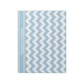 Bloc-note Motif Pale Blue et White Chevrons (Tourné)