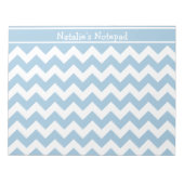 Bloc-note Motif Pale Blue et White Chevrons (Devant)