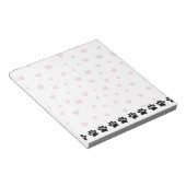 Bloc-note Motif Patte de Chien Coeurs Roses (Incliné)