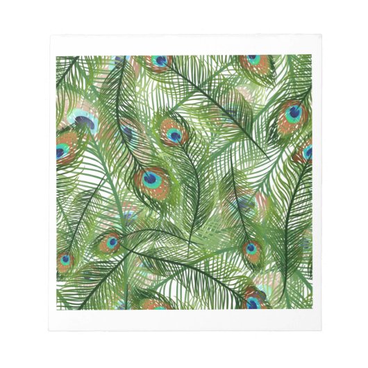 Bloc-note Motif Peacock plumes (Devant)