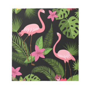 Bloc-note Motif Peacock rose avec carte postale