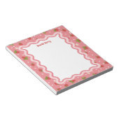 Bloc-note Motif personnalisé de fraise à bordure ondulée (Incliné)