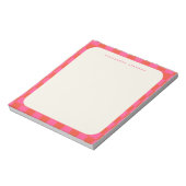 Bloc-note Motif Pink Checkerboard | Nom personnalisé (Tourné)