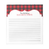 Bloc-note Motif Plaid Personnalisé Red Black Buffalo (Devant)