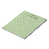 Bloc-note Motif Pois Blanc Sur Pastel Green Custom (Tourné)