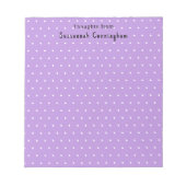 Bloc-note Motif Pois Blanc Sur Pastel Purple Personnalisé (Devant)