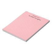 Bloc-note Motif Pois Blanc Sur Pastel Rose Personnalisé (Tourné)