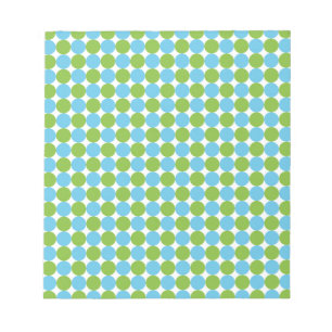 Bloc-note Motif pois bleu et vert