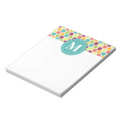Bloc-note Motif Pois coloré avec Monogramme (Tourné)