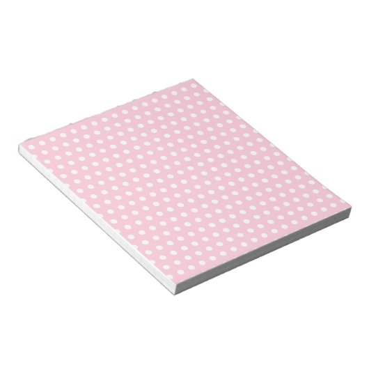 Bloc-note Motif Pois rose et blanc. (Incliné)