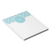 Bloc-note Motif Quatrefoil Bleu, Votre Monogramme (Incliné)