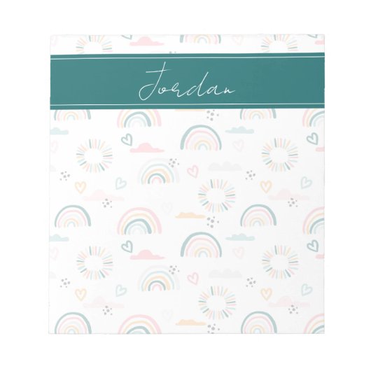 Bloc-note Motif Rainbows & Hearts (Devant)