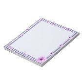 Bloc-note motif rayé avec marguerites violettes (Tourné)