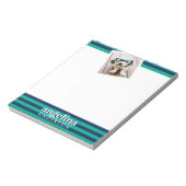 Bloc-note Motif rayé coloré Nom et photo personnalisés (Tourné)