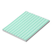 Bloc-note Motif Rayures Blanches Aquamarine (Tourné)