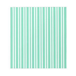 Bloc-note Motif Rayures Blanches Aquamarine