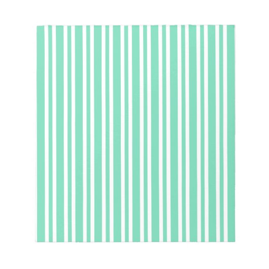 Bloc-note Motif Rayures Blanches Aquamarine (Devant)