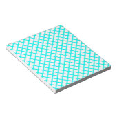Bloc-note Motif rayures diamant arlequin blanc sarcelle (Incliné)