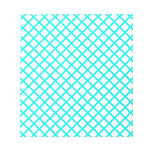 Bloc-note Motif rayures diamant arlequin blanc sarcelle (Devant)