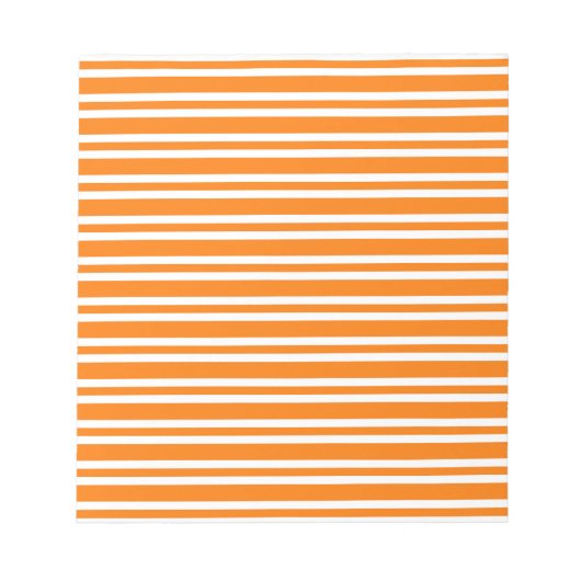 Bloc-note Motif rayures orange blanc (Devant)