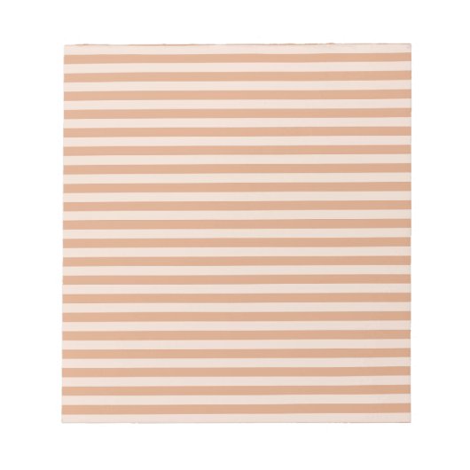 Bloc-note Motif Rayures Pêche Marron (Devant)