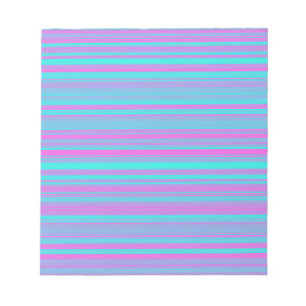 Bloc-note Motif Rayures Rose Violet Bleu