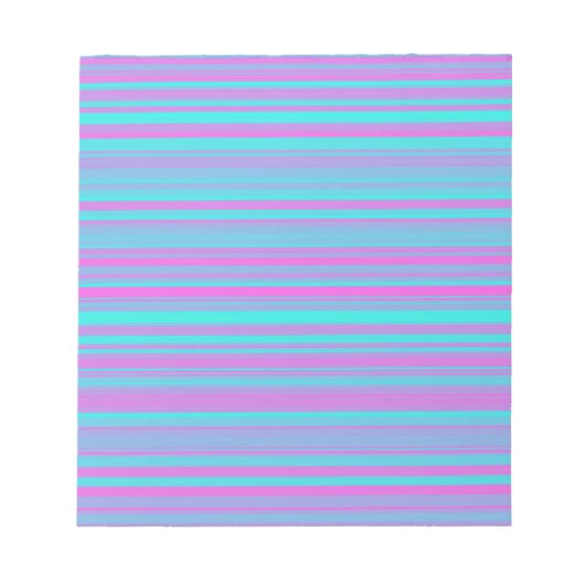 Bloc-note Motif Rayures Rose Violet Bleu (Devant)