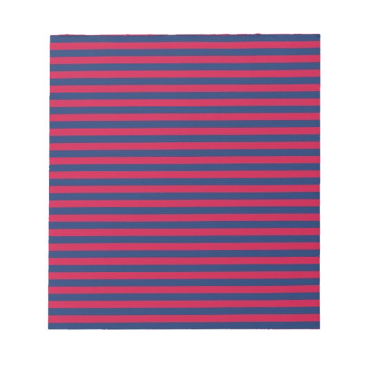 Bloc-note Motif Rayures Rouge Bleu (Devant)