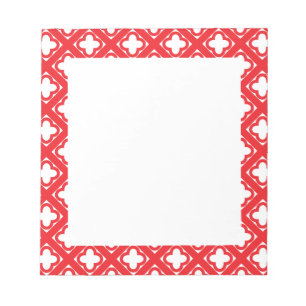 Bloc-note Motif Red Quatrefoil