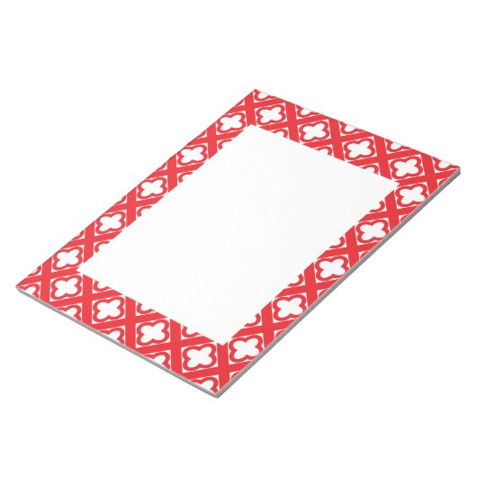 Bloc-note Motif Red Quatrefoil (Incliné)