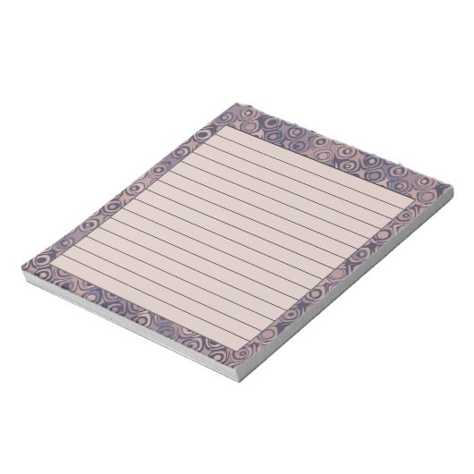 Bloc-note Motif rétro violet et rose (Tourné)