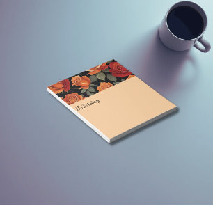 Bloc-note Motif rose luxueux